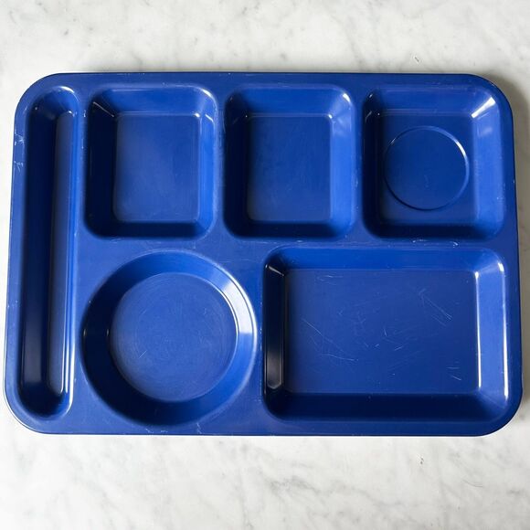 School Cafeteria Lunch Trays 6 Compartments Purple-Navy Blue Melamine 14" x 10" - Picture 5 of 9